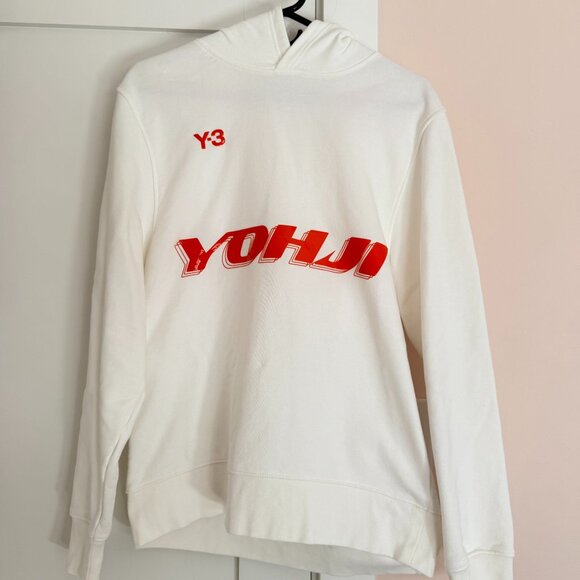 Y-3 Hooded Sweatshirt White Orange Size100% Cotton Size S